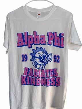 Dutch Bros SMALL “Alpha Phi Radiate Kindness” White Tee DB 1992